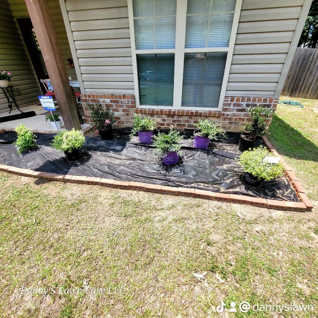 Restored and cleaned residential flower bed
